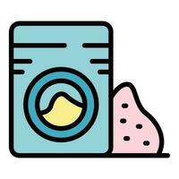 Morning washing machine icon vector flat