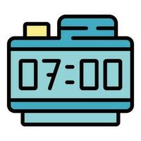 Digital alarm clock icon vector flat