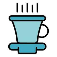 Morning coffee cup icon vector flat