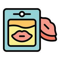 Korean cosmetics lips mask icon vector flat