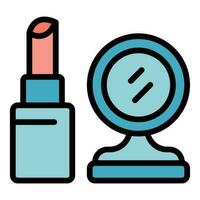 Korean cosmetics lipstick icon vector flat