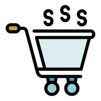 Shop cart marketing icon vector flat