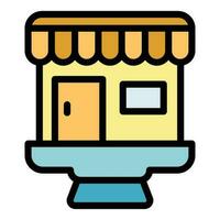 Marketing street shop icon vector flat