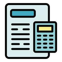 Clipboard calculator marketing icon vector flat