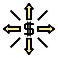 Finanzas administración icono vector plano