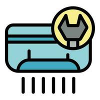 Repair air conditioner compressor icon vector flat