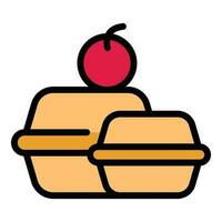 Take away school food icon vector flat