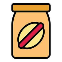 Take away food jar icon vector flat