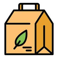 Take away bio food icon vector flat