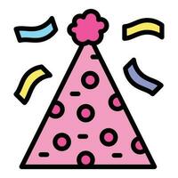 Confetti party hat icon vector flat