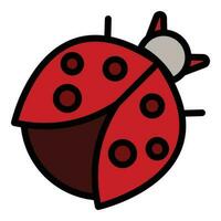 Ladybird beauty icon vector flat