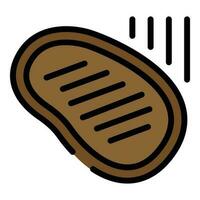 Meat steak icon vector flat