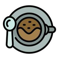 caliente café taza icono vector plano