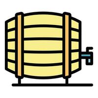 Wine barrel icon vector flat