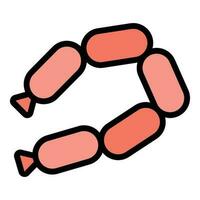 Sausage icon vector flat