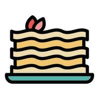 Sheet lasagna icon vector flat