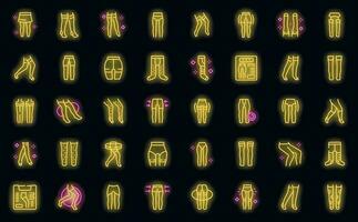 Pantyhose icons set vector neon