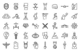 Courage icons set outline vector. Risk adventure vector