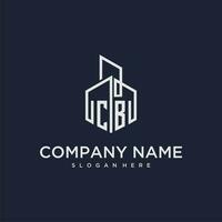 CB initial monogram logo for real estate with building style vector