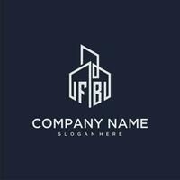 FB initial monogram logo for real estate with building style vector