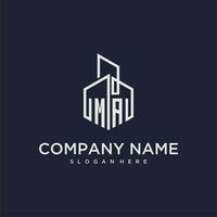 MA initial monogram logo for real estate with building style vector