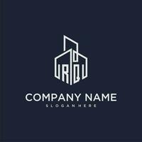 RQ initial monogram logo for real estate with building style vector