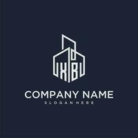 XB initial monogram logo for real estate with building style vector