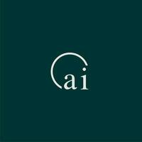 AI initial monogram logo with circle style design vector