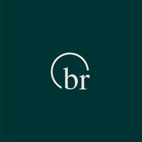 BR initial monogram logo with circle style design vector