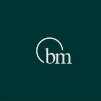 BM initial monogram logo with circle style design vector