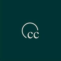 CC initial monogram logo with circle style design vector