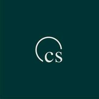 CS initial monogram logo with circle style design vector
