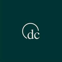 DC initial monogram logo with circle style design vector