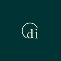 DI initial monogram logo with circle style design vector