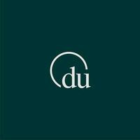 DU initial monogram logo with circle style design vector