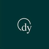 DY initial monogram logo with circle style design vector