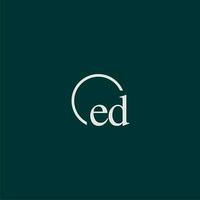 ED initial monogram logo with circle style design vector