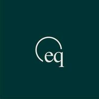 EQ initial monogram logo with circle style design vector