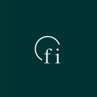 FI initial monogram logo with circle style design vector