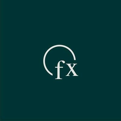 FX initial monogram logo with circle style design