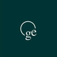 GE initial monogram logo with circle style design vector