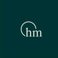 HM initial monogram logo with circle style design vector