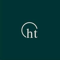 ht inicial monograma logo con circulo estilo diseño vector