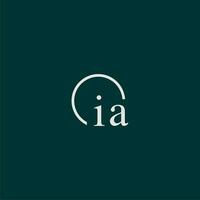 IA initial monogram logo with circle style design vector