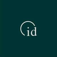 ID initial monogram logo with circle style design vector