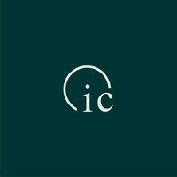 IC initial monogram logo with circle style design vector