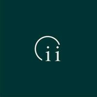 II initial monogram logo with circle style design vector