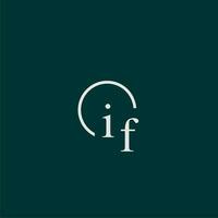 IF initial monogram logo with circle style design vector