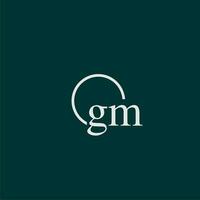 GM initial monogram logo with circle style design vector