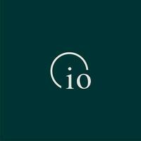IO initial monogram logo with circle style design vector